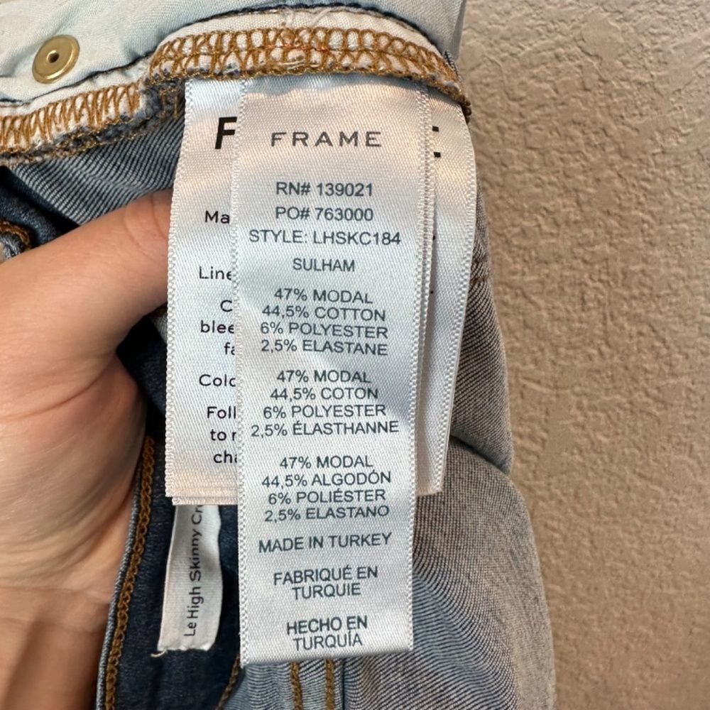 Frame Denim Le High Skinny Crop High Rise Stretchy Jeans - Size 32 - EUC - Picture 7 of 7
